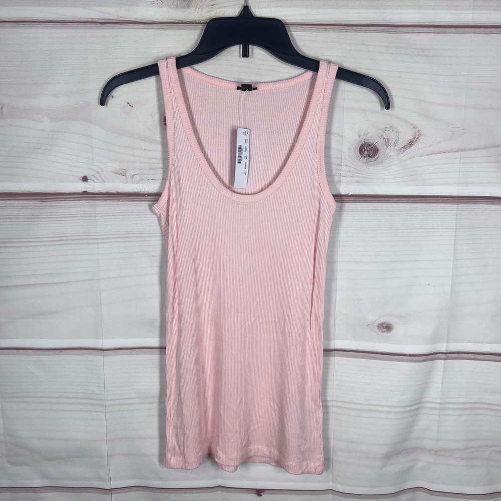 J.Crew Tank Top Womens Small Pink 1993 Favorite Ribbed Scoop Neck Sleeveless